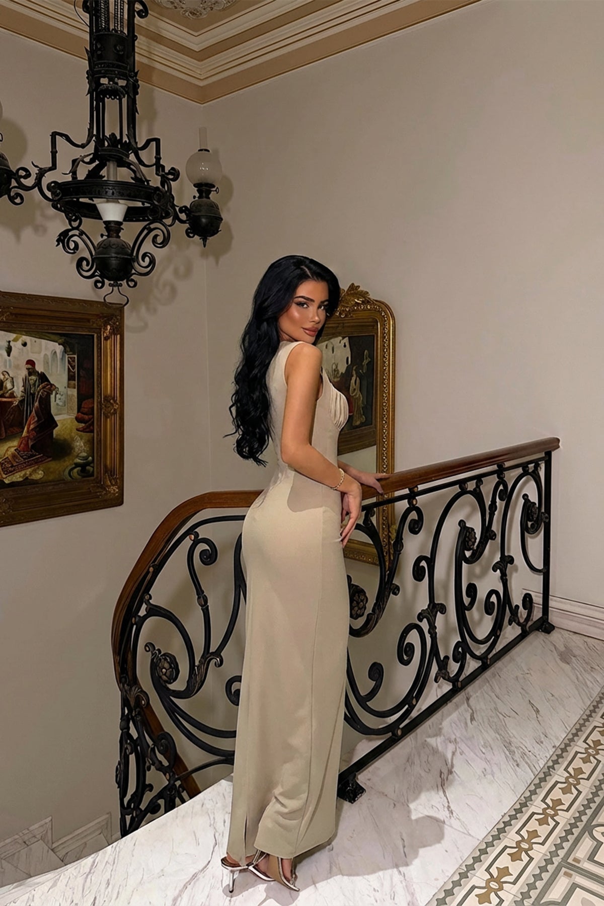 Image of Vizon Shawly Uzun Elbise ATE-3471