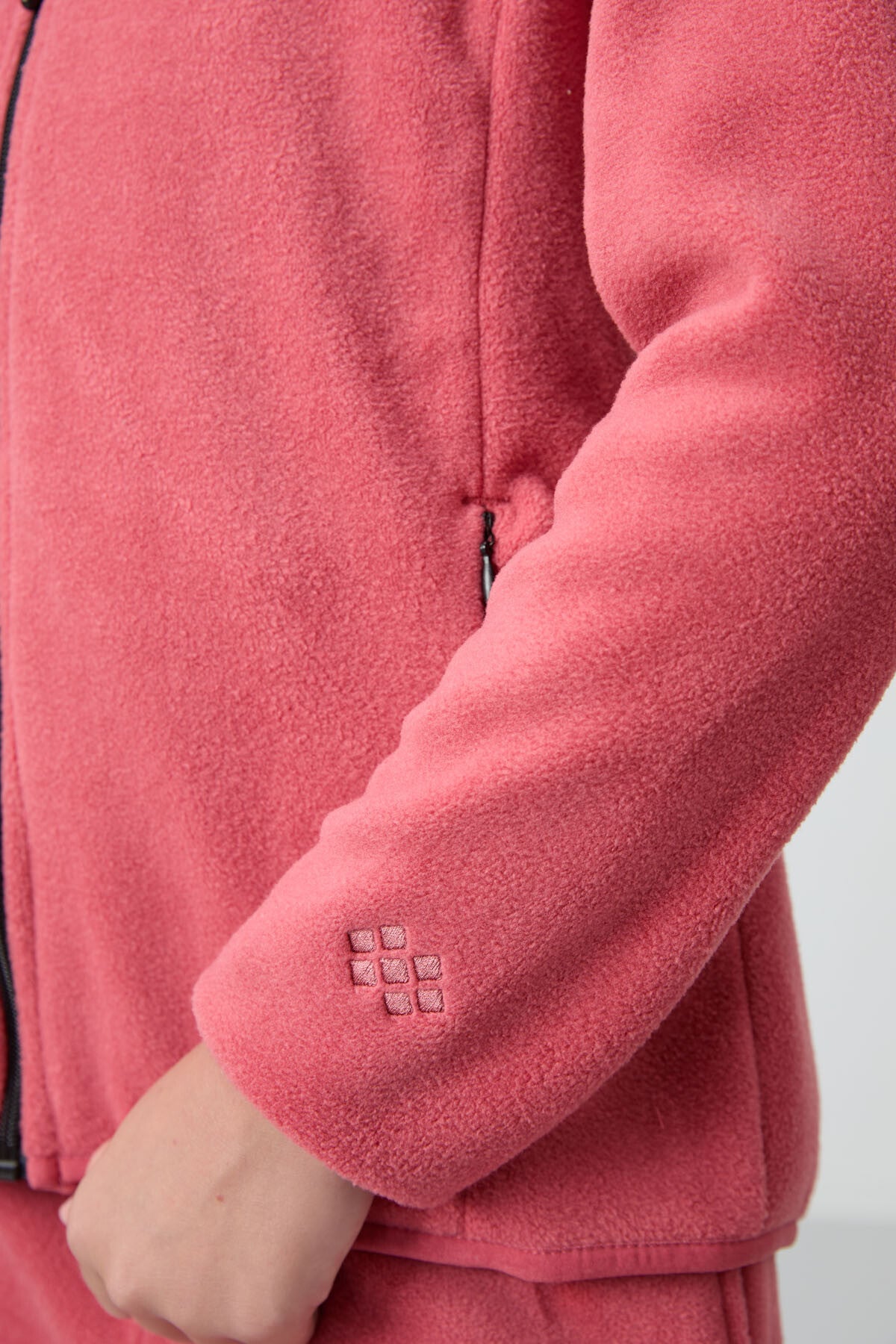 Image of Yaban Gülü Kalın Yumuşak Dokulu Standart Fit Nakışlı Polar Kız Çocuk Sweatshirt - 75154