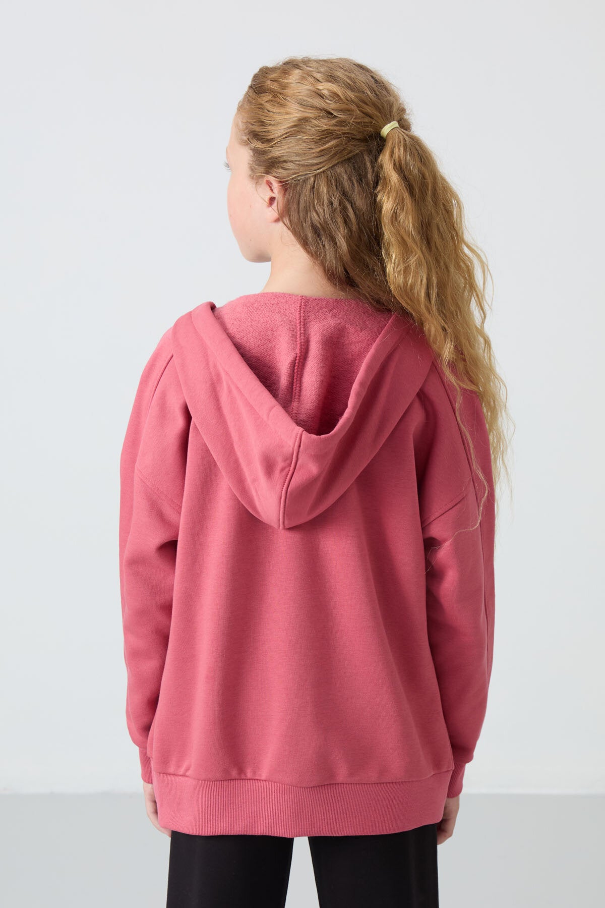 Image of Yaban Gülü Pamuklu İçi Tüylü Yumuşak Dokulu Standart Fit Nakışlı Kız Çocuk Sweatshirt - 75149