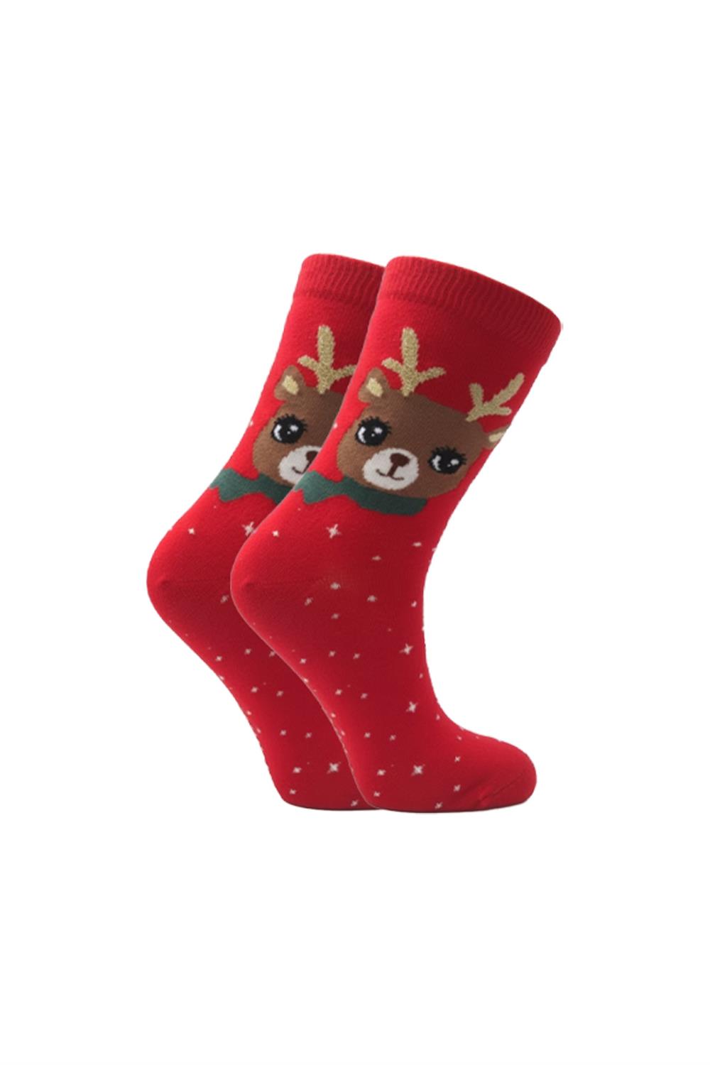 Image of Yılbaşı Noel Christmas Desenli Soket Çorap Renkli 4'Lü Paket